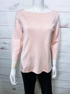 Lauren Ralph Lauren Womens Sweatshirt Size M Pink Boat Neck Silk Blend Pullover - Picture 1 of 6