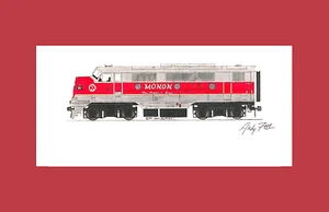 Monon F3 11"x17" Matted Print Andy Fletcher signed - Picture 1 of 1