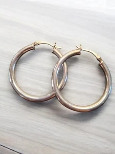 Vintage JCM Jacmel Mauritius Designer NY Sterling Silver 925 Hoop Leverback Earr - Picture 1 of 10