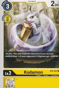 2021 BANDAI DIGIMON CARD GAME - KUDAMON BT4-037 C - YELLOW - Picture 1 of 2