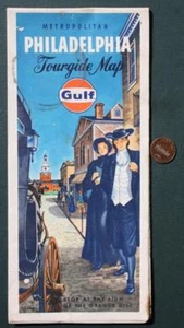 1969 Gulf Oil Gas service station Philadelphia Pennsylvania State road map COOL- - Picture 1 of 1
