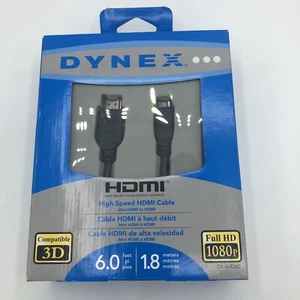 DYNEX 6' High Speed HDMI Cable Micro HDMI to HDMI DX-6HDAC - FREE SHIPPING - Picture 1 of 2
