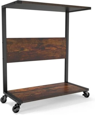 Carro móvil de oficina para libros, impresora, organización de CPU de computadora - color nogal Foto 1 de 4