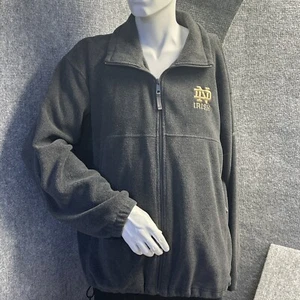 Columbia Notre Dame Jacket Men Extra Large Gray Fleece Football Athleisure Zip - Picture 1 of 20