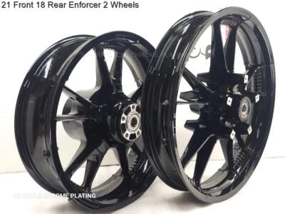 Harley Gloss 黑色 Enforcer II 21 英寸% 18 英寸车轮 09-23 Ultra Glide 直销 — 第 1/4 张图片