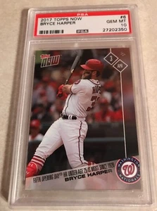 2017 TOPPS NOW #6 BRYCE HARPER PSA GRADED 10 GEM MINT - 5TH OPENING DAY HR - Picture 1 of 2