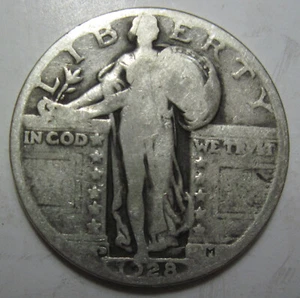 1928 D silver Standing Liberty Quarter (#811a) - Picture 1 of 2