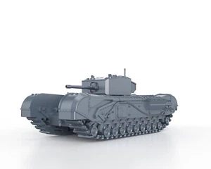 BRITISH WWII CHURCHILL INFANTRY TANK MK IV A22 - 1/56 1/72 1/87 1/100 3D PRINTED - Imagen 1 de 5
