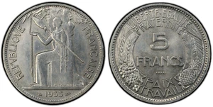 Essai 5 Francs Delannoy 1933 PCGS SP 62 Gem-136.1 - MA - Imagen 1 de 2