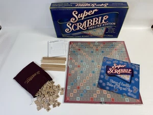 Super Scrabble Deluxe Edition Rotating Board Raised Grid Game 2006 **COMPLETE** - Picture 1 of 9