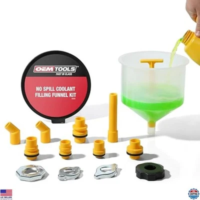 Kit de embudo de refrigerante sin derrames, juego de fluido y aceite de 15 piezas para difícil acceso Foto 1 de 4