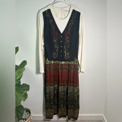 VTG 90s LIZ & ME Maxi Dress - Image 1 of 4