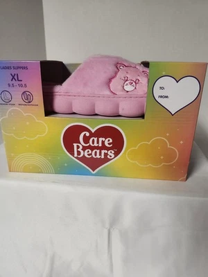 Care Bears Ladies Slippers Pink Memory Foam XL 9.5 10.5 Indoor Outdoor Gift Box - Image 1 of 4