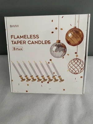 BriVIVI  Flameless Taper Candles  8 Pack -Remote Control  NEW - Image 1 of 4