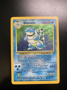 Blastoise Base Set Holo MP/LP Pokemon Card - Picture 1 of 2