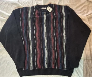 Vintage Sweater Bachrach 3D Knit Coogi Style XL NWT NOS USA - Picture 1 of 6