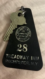 Vintage Hotel Schlüsselanhänger TREADWAY INN Rochester New York mit Schlüssel - Bild 1 von 6