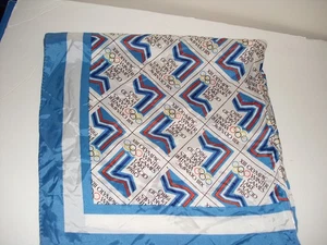 Vintage  Atyalon Olympic Winter Games Lake Placid  27" Square Scarf Japan - Picture 1 of 4