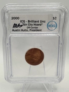 2000 Lincoln 1C Off Center Strike Error ICG Austin Hutto "Sin City Hoard" - Picture 1 of 2