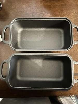 2 in 1 Cast Iron Bread Loaf Pan with Lid Pans for Baking 9x5 Even Heat New - Image 1 of 4