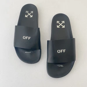 Off White Off-White Links Rechts Sandalen Pool Pantoletten Schuhe Schwarz Weiß Gr. 38 - Bild 1 von 9