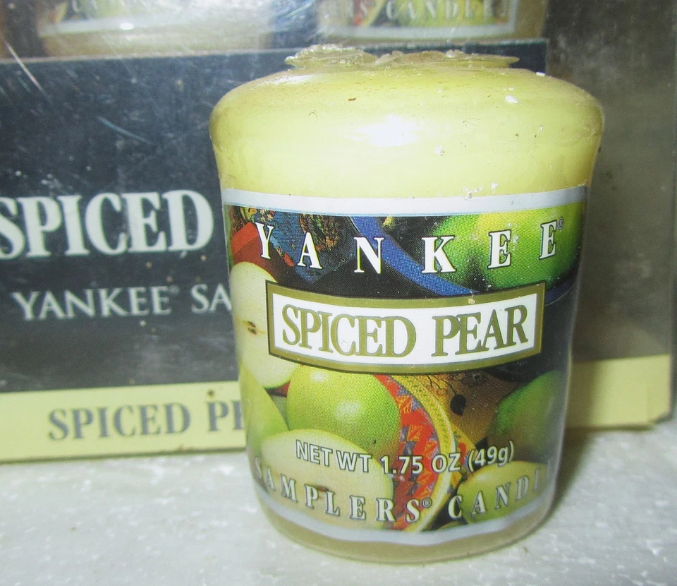 Lot of 6 Yankee Candle Retired "SPICED PEAR" Fruit ~ Sampler Votives ~RARE ~ NEW - Image 1 of 1