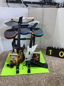 Xbox 360 Guitar Hero World Tour Drum Kit Set Mic Rock Band BUNDLE Drums New Wire - Picture 1 of 12