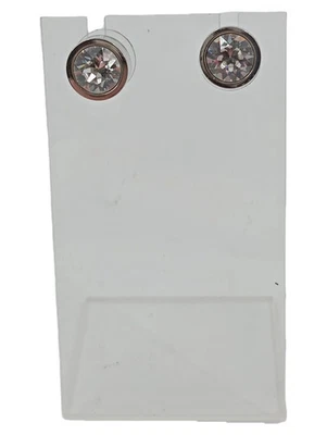 PIPPA&JEAN Damen Ohrstecker Silber Elegant Metall Glas Strass 1cm - Bild 1 von 4