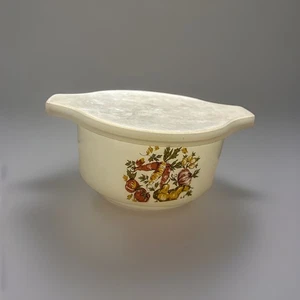 Small Vintage Pyrex Harvest Home Casserole Dish w/ Storage Lid Vegetables 1970 - Picture 1 of 5
