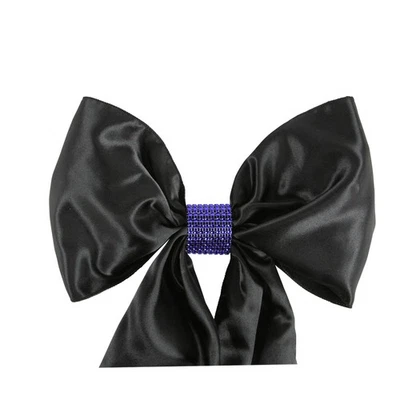200 Dark Blue Rhinestone Bow Covers - 8 Row - wedding chair sash reusable - Image 1 of 4