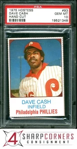 1975 HOSTESS HAND CUT #93 DAVE CASH PHILLIES  PSA 10 - Picture 1 of 2