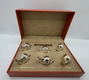 Vintage Saint Hilaire Paris Schnecke Party Kartenhalter 6er Set in OVP - Bild 1 von 15