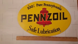 SPSC-61 Pennzoil porcelain sign advertising gas oil petroliana automobilia - Picture 1 of 6