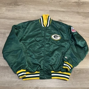 Vintage 90s Green Bay Packers Pro Line Starter Satin Jacket Green Men Gr. XL USA - Bild 1 von 8