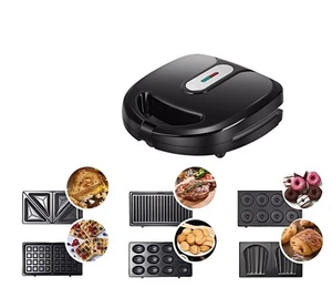 6 in 1 Waffle Maker, Sandwich Maker with Removable Plates, Donut Maker Dual-S... - Picture 1 of 8