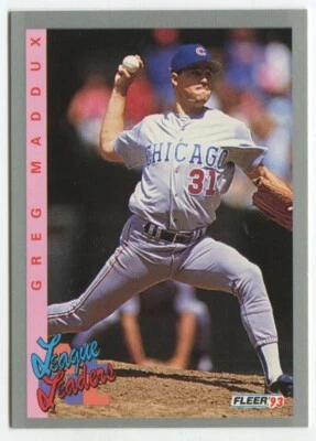 1993 Fleer #707 Greg Maddux Chicago Cubs - League Leader - Image 1 of 2
