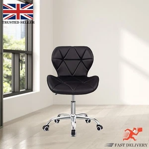 Silla de oficina moderna computadora PC escritorio ajustable cuero PU silla giratoria hogar Reino Unido - Imagen 1 de 13