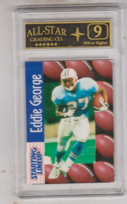1997 - Kenner - Lineup Cards - Eddie George - GRADED MINT 9!!! - Image 1 of 2