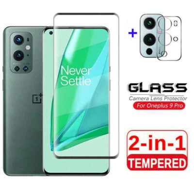 For OnePlus 9/9 Pro Nord 2T Full Cover Tempered Glass+Camera Lens Protector Film - Image 1 of 4