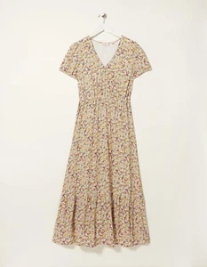 FAT FACE ROCHELLE GATHERED FLORAL MAXI DRESS - SIZE 10 - Picture 1 of 6