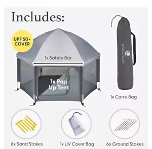 POP 'N GO Baby Playpen - Indoor & Outdoor Playpen Grey - Picture 1 of 9