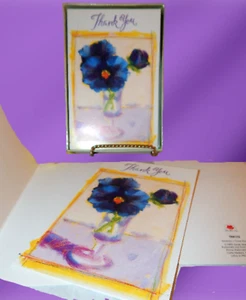 Greeting Cards Purple Flowers Thank You Invitation Get Well Birthday Blank Note - Picture 1 of 6