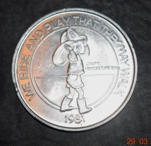 VTG, SHRINERS ALUMINUM TOKEN, "Ride and Play So They May Walk," (1.5" Dia.) New - Picture 1 of 5