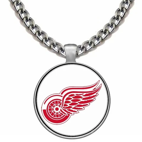 Large Detroit Red Wings Stainless Steel Chain Pendant Necklace Free Ship D5 Cover
