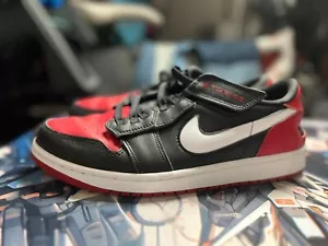 Jordan 1 Low FlyEase Black White Gym Red DM1206-066 Size 10.5 - Picture 1 of 5