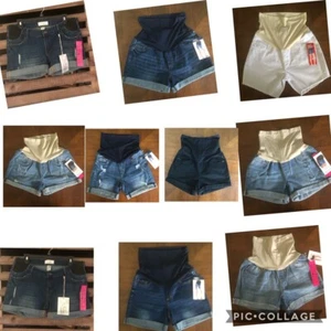 Maternity Jean Distressed Shorts BlueSaavy/SONG/AngelKiss/BellaVida RB-A69-76 - Picture 1 of 57