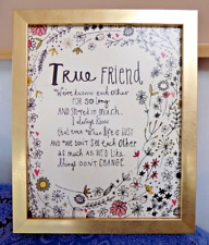 FRIEND SENTIMENT FRAMED GIFT IN PICTURE FRAME HANG OR STAND23 X 28CM  AG CARDS