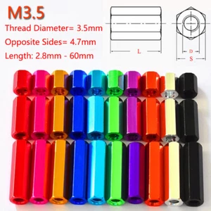 Separadores separadores roscados de aleación de aluminio M3.5 tuercas hexagonales perno conector de funda - Imagen 1 de 10