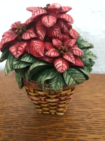 Longaberger Harmony Kingdom Poinsettia Basket No Box 2002 Cover