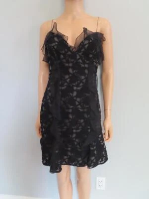 Vestido de Noche Giambattista Valli Negro Encaje/Malla Correa de Espagueti Talla 40 Foto 1 de 4